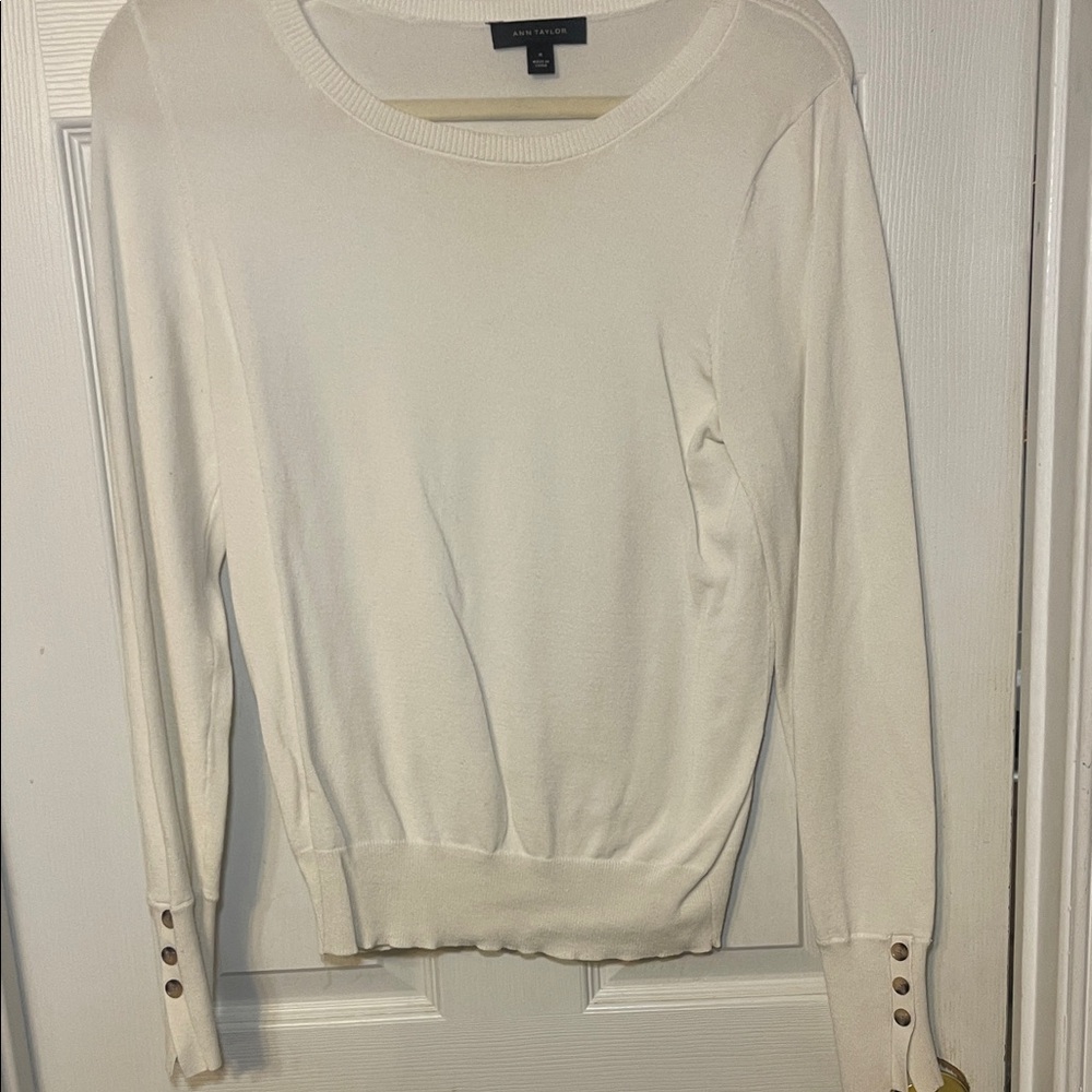 Ann Taylor Cream Knit Sweater